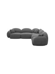 5-Sitzer Design Ecksofa „Luna“ mit Strukturstoff-Bezug Strukturstoff Anthrazit BLOOMINGLOFT Collection