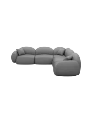5-Sitzer Design Echtleder Ecksofa „Luna“ Echtleder Dark Grey BLOOMINGLOFT Collection