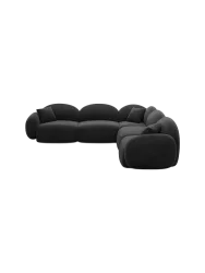 5-Sitzer Design Ecksofa „Luna“ mit Samtbezug Samtbezug Schwarz BLOOMINGLOFT Collection