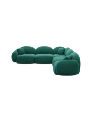 5-Sitzer Design Ecksofa „Luna“ mit Samtbezug Samtbezug Grün BLOOMINGLOFT Collection