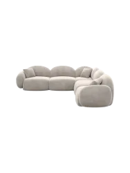 5-Sitzer Design Ecksofa „Luna“ mit Samtbezug Samtbezug Sand BLOOMINGLOFT Collection