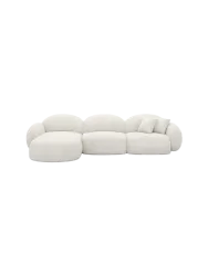 4-Sitzer Design Ecksofa „Luna“ mit Bouclé-Bezug Bouclé White BLOOMINGLOFT Collection