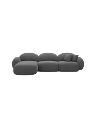 4-Sitzer Design Ecksofa „Luna“ mit Strukturstoff-Bezug Strukturstoff Anthrazit BLOOMINGLOFT Collection