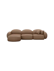 4-Sitzer Design Echtleder Ecksofa „Luna“ Echtleder Choco Brown BLOOMINGLOFT Collection