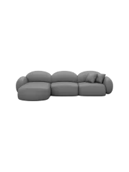 4-Sitzer Design Echtleder Ecksofa „Luna“ Echtleder Dark Grey BLOOMINGLOFT Collection