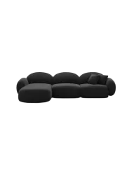 4-Sitzer Design Ecksofa „Luna“ mit Samtbezug Samtbezug Schwarz BLOOMINGLOFT Collection