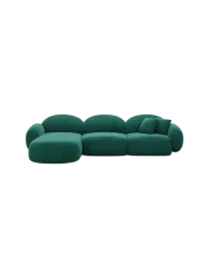 4-Sitzer Design Ecksofa „Luna“ mit Samtbezug Samtbezug Grün BLOOMINGLOFT Collection