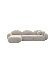 4-Sitzer Design Ecksofa „Luna“ mit Samtbezug Samtbezug Sand BLOOMINGLOFT Collection