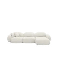 4-Sitzer Design Ecksofa „Luna“ mit Bouclé-Bezug Bouclé White BLOOMINGLOFT Collection