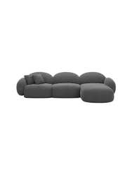 4-Sitzer Design Ecksofa „Luna“ mit Strukturstoff-Bezug Strukturstoff Anthrazit BLOOMINGLOFT Collection