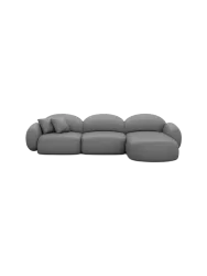 4-Sitzer Design Echtleder Ecksofa „Luna“ Echtleder Dark Grey BLOOMINGLOFT Collection
