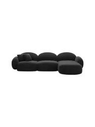 4-Sitzer Design Ecksofa „Luna“ mit Samtbezug Samtbezug Schwarz BLOOMINGLOFT Collection