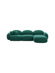 4-Sitzer Design Ecksofa „Luna“ mit Samtbezug Samtbezug Grün BLOOMINGLOFT Collection