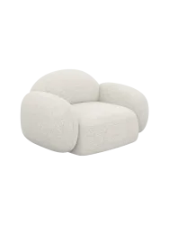Design Loungesessel „Luna“ mit Bouclé-Bezug Bouclé White BLOOMINGLOFT Collection
