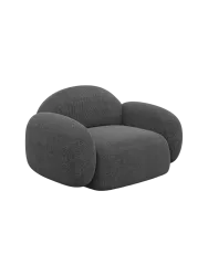 Design Loungesessel „Luna“ mit Strukturstoff-Bezug Strukturstoff Anthrazit BLOOMINGLOFT Collection