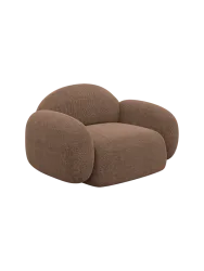 Design Loungesessel „Luna“ mit Strukturstoff-Bezug Strukturstoff Braun BLOOMINGLOFT Collection