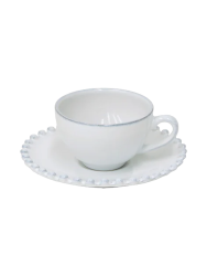 Handgefertigte Espressotasse „Pearl“ mit Untersetzer Costa Nova