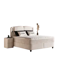 Design Boxspringbett „Phoenix“, verschiedene Grössen Ecru SCANDIBEDDING