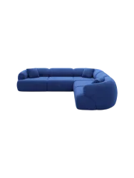 5-Sitzer Design Ecksofa „Polina“ mit Samtbezug Samtbezug Königsblau BLOOMINGLOFT Collection