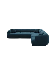 5-Sitzer Design Ecksofa „Polina“ mit Samtbezug Samtbezug Petrol dunkel BLOOMINGLOFT Collection