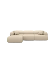 4-Sitzer Design Echtleder Ecksofa „Polina“ Echtleder Beige BLOOMINGLOFT Collection