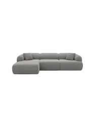 4-Sitzer Design Ecksofa „Polina“ mit Strukturstoff-Bezug Strukturstoff Grau BLOOMINGLOFT Collection