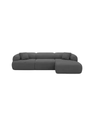 4-Sitzer Design Ecksofa „Polina“ mit Bouclé-Bezug Bouclé Graphit BLOOMINGLOFT Collection