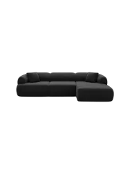 4-Sitzer Design Ecksofa „Polina“ mit Samtbezug Samtbezug Schwarz BLOOMINGLOFT Collection