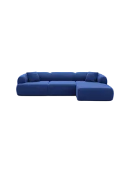 4-Sitzer Design Ecksofa „Polina“ mit Samtbezug Samtbezug Königsblau BLOOMINGLOFT Collection