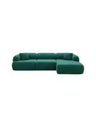 4-Sitzer Design Ecksofa „Polina“ mit Samtbezug Samtbezug Grün BLOOMINGLOFT Collection