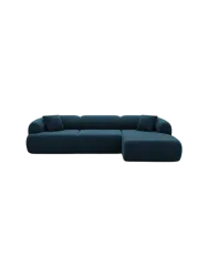 4-Sitzer Design Ecksofa „Polina“ mit Samtbezug Samtbezug Petrol dunkel BLOOMINGLOFT Collection
