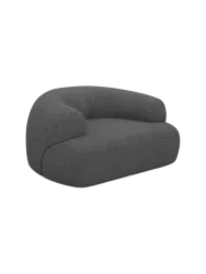 Design Loungesessel „Polina“ mit Bouclé-Bezug Bouclé Graphit BLOOMINGLOFT Collection