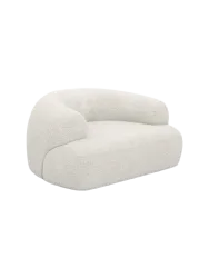 Design Loungesessel „Polina“ mit Bouclé-Bezug Bouclé White BLOOMINGLOFT Collection