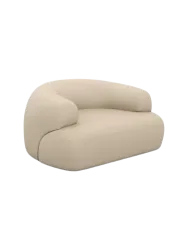 Design Echtleder Loungesessel „Polina“ Echtleder Beige BLOOMINGLOFT Collection
