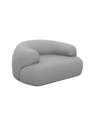 Design Echtleder Loungesessel „Polina“ Echtleder Light Grey BLOOMINGLOFT Collection