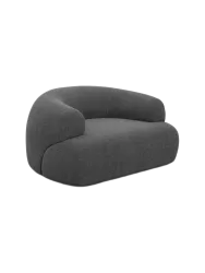 Design Loungesessel „Polina“ mit Strukturstoff-Bezug Strukturstoff Anthrazit BLOOMINGLOFT Collection
