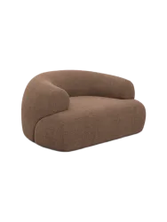 Design Loungesessel „Polina“ mit Strukturstoff-Bezug Strukturstoff Braun BLOOMINGLOFT Collection