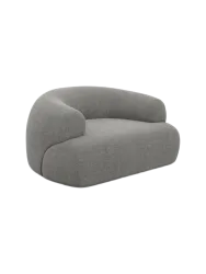 Design Loungesessel „Polina“ mit Strukturstoff-Bezug Strukturstoff Grau BLOOMINGLOFT Collection