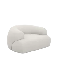 Design Loungesessel „Polina“ mit Strukturstoff-Bezug Strukturstoff Weiss BLOOMINGLOFT Collection