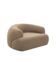 Design Loungesessel „Polina“ mit Samtbezug Samtbezug Braun BLOOMINGLOFT Collection