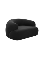 Design Loungesessel „Polina“ mit Samtbezug Samtbezug Schwarz BLOOMINGLOFT Collection