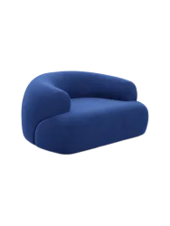 Design Loungesessel „Polina“ mit Samtbezug Samtbezug Königsblau BLOOMINGLOFT Collection