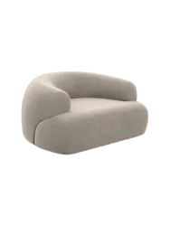 Design Loungesessel „Polina“ mit Samtbezug Samtbezug Beige dunkel BLOOMINGLOFT Collection
