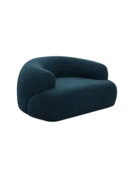 Design Loungesessel „Polina“ mit Samtbezug Samtbezug Petrol dunkel BLOOMINGLOFT Collection