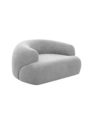 Design Loungesessel „Polina“ mit Samtbezug Samtbezug Hellgrau BLOOMINGLOFT Collection
