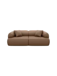 2-Sitzer Design Echtleder Sofa „Polina“ Echtleder Choco Brown BLOOMINGLOFT Collection