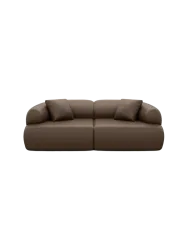 2-Sitzer Design Echtleder Sofa „Polina“ Echtleder Dark Brown BLOOMINGLOFT Collection