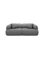 2-Sitzer Design Echtleder Sofa „Polina“ Echtleder Dark Grey BLOOMINGLOFT Collection