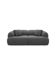 2-Sitzer Design Sofa „Polina“ mit Strukturstoff-Bezug Strukturstoff Anthrazit BLOOMINGLOFT Collection