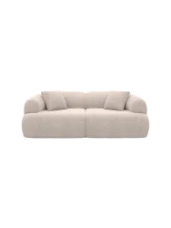 2-Sitzer Design Sofa „Polina“ mit Strukturstoff-Bezug Strukturstoff Beige BLOOMINGLOFT Collection